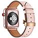 Cinturino Per Apple Watch 38/40/41mm Vera Pelle Chiusura Pieghevole, Rosa - Foto miniatura 4