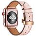 Cinturino Per Apple Watch 38/40/41mm Vera Pelle Chiusura Pieghevole, Rosa - Foto miniatura 3
