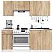 Set Armadi da Cucina LIMA, 5 Pezzi, 180x44,5x203 cm, Colore Bianco e Sonoma Quercia - Foto miniatura 1