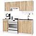 Set Armadi da Cucina LIMA, 5 Pezzi, 180x44,5x203 cm, Colore Bianco e Sonoma Quercia - Foto miniatura 2