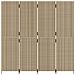 Divisorio per Ambienti a 4 Pannelli Beige in Polyrattan - Foto miniatura 4