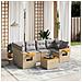 Set Divani da Giardino 7 pz con Cuscini Beige in Polyrattan - Foto miniatura 8