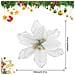 Set Di Fiori Artificiali Per Decorazione Albero Di Natale 32 Pezzi Argento - Foto miniatura 4