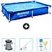 Piscina Fuori Terra - Rettangolo - 221x150x43 Cm - Blu - Include Accessori Coordinati Cb46 - Foto miniatura 1