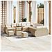 Set di divani da giardino  13 pezzi con cuscini beige in polyrattan e acacia, Set da pranzo da giardino  3 pezzi con cuscini beige in polyrattan e acacia - Foto miniatura 2