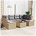Set divano 7 pezzi giardino con cuscini beige polyrattan - Foto miniatura 2
