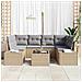 Set divano 7 pezzi giardino con cuscini beige polyrattan - Foto miniatura 3