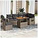 Set Divani da Giardino 7 pz con Cuscini Grigio in Polyrattan - Foto miniatura 2