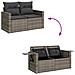Set Divani da Giardino 7 pz con Cuscini Grigio in Polyrattan - Foto miniatura 7