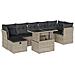 Set Divano da Giardino 8pz con Cuscini Grigio Chiaro Polyrattan - Foto miniatura 1