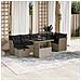 Set Divano da Giardino 8pz con Cuscini Grigio Chiaro Polyrattan - Foto miniatura 2