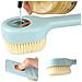 Spazzola Da Bagno Con Manico Lungo E Dispenser Di Sapone Liquido - Setole Morbide Per Esfoliare E Pulire Facilmente La Schiena Blue - Foto miniatura 5