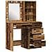 Set da Toeletta a 2 Pezzi con LED in Legno Antico - Foto miniatura 6