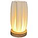 Lampada Da Tavolo Usb Dimmerabile Con Base In Legno - Luce Notturna Da Comodino Stile Nordico - Foto miniatura 1
