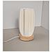 Lampada Da Tavolo Usb Dimmerabile Con Base In Legno - Luce Notturna Da Comodino Stile Nordico - Foto miniatura 2