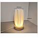 Lampada Da Tavolo Usb Dimmerabile Con Base In Legno - Luce Notturna Da Comodino Stile Nordico - Foto miniatura 3