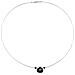 Collana Girocollo In Argento E Cristallo, Cuore Nero, Argento 925, 40 Cm - Foto miniatura 1