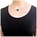 Collana Girocollo In Argento E Cristallo, Cuore Nero, Argento 925, 40 Cm - Foto miniatura 3