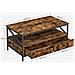 Tavolino da caffè rustico marrone con cassetti e ripiano per soggiorno - Foto miniatura 4
