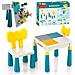 Tavolo multifunzionale 2-in-1 per impilare blocchi per bambini + sedia quadrata - Foto miniatura 1