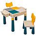 Tavolo multifunzionale 2-in-1 per impilare blocchi per bambini + sedia quadrata - Foto miniatura 2