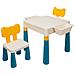 Tavolo multifunzionale 2-in-1 per impilare blocchi per bambini + sedia quadrata - Foto miniatura 3