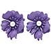 Orecchini a Bottone con Perle Floreali in Viola - Foto miniatura 1