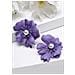 Orecchini a Bottone con Perle Floreali in Viola - Foto miniatura 2