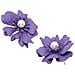 Orecchini a Bottone con Perle Floreali in Viola - Foto miniatura 3