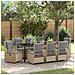 Set da Pranzo per Giardino 9 pcs Beige e Grigio Chiaro - Foto miniatura 2