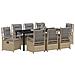 Set da Pranzo per Giardino 9 pcs Beige e Grigio Chiaro - Foto miniatura 3