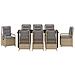 Set da Pranzo per Giardino 9 pcs Beige e Grigio Chiaro - Foto miniatura 7