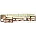 Set di divani da esterno con cuscino 7 pcs Naturale e Crema - Foto miniatura 1