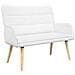 Sofa a Due Posti Bianco 115 x 61 x 87 cm Tessuto - Foto miniatura 1