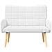 Sofa a Due Posti Bianco 115 x 61 x 87 cm Tessuto - Foto miniatura 4