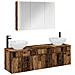 Set di Armadi da Bagno 4 pcs Legno antico 103,5 x 15,5 x 70 cm - Foto miniatura 1