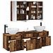 Set di Armadi da Bagno 4 pcs Legno antico 103,5 x 15,5 x 70 cm - Foto miniatura 3