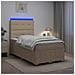 Letto Box Spring LED con Materasso Crema 120 x 190 cm Tessuto - Foto miniatura 2