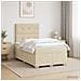 Letto Box Spring LED con Materasso Crema 120 x 190 cm Tessuto - Foto miniatura 4
