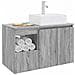 Set di mobili per il bagno 2 pz Sonoma grigio - Foto miniatura 3