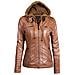 cappotto Da Moto Corto con cappuccio Marrone Xl - Foto miniatura 3