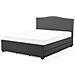 Letto Contenitore In Tessuto Grigio E Led Bianco 160x200cm Montpellier - Foto miniatura 13