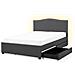 Letto Contenitore In Tessuto Grigio E Led Bianco 160x200cm Montpellier - Foto miniatura 11