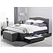 Letto Contenitore In Tessuto Grigio E Led Bianco 160x200cm Montpellier - Foto miniatura 2