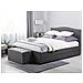 Letto Contenitore In Tessuto Grigio E Led Bianco 160x200cm Montpellier - Foto miniatura 3