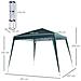 Gazebo Pieghevole da Giardino Realizzato in Acciao e Poliestere Dimensioni 2,40 x 2,40 x 2,50 mt Colore Verde - Foto miniatura 4