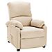 Poltrona Reclinabile Crema in Tessuto - Foto miniatura 1
