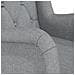 Poltrona Gambe A Dondolo Legno Di Hevea Grigio Chiaro Tessuto - Foto miniatura 6