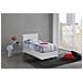 Letto Singolo Cinzia, Letto Contenitore Con Rivestimento In Ecopelle, 100% Made In Italy, Apertura Frontale, Con Materasso Cm 90x200 Incluso, Bianco - Foto miniatura 1