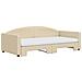 Divano Letto Estraibile Con Materassi Crema 100x200 Cm Tessuto - Foto miniatura 5